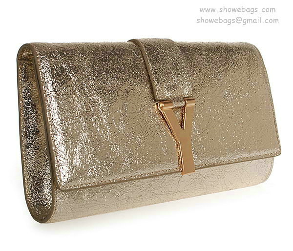 YSL belle de jour iridescent leather clutch 26570 gold